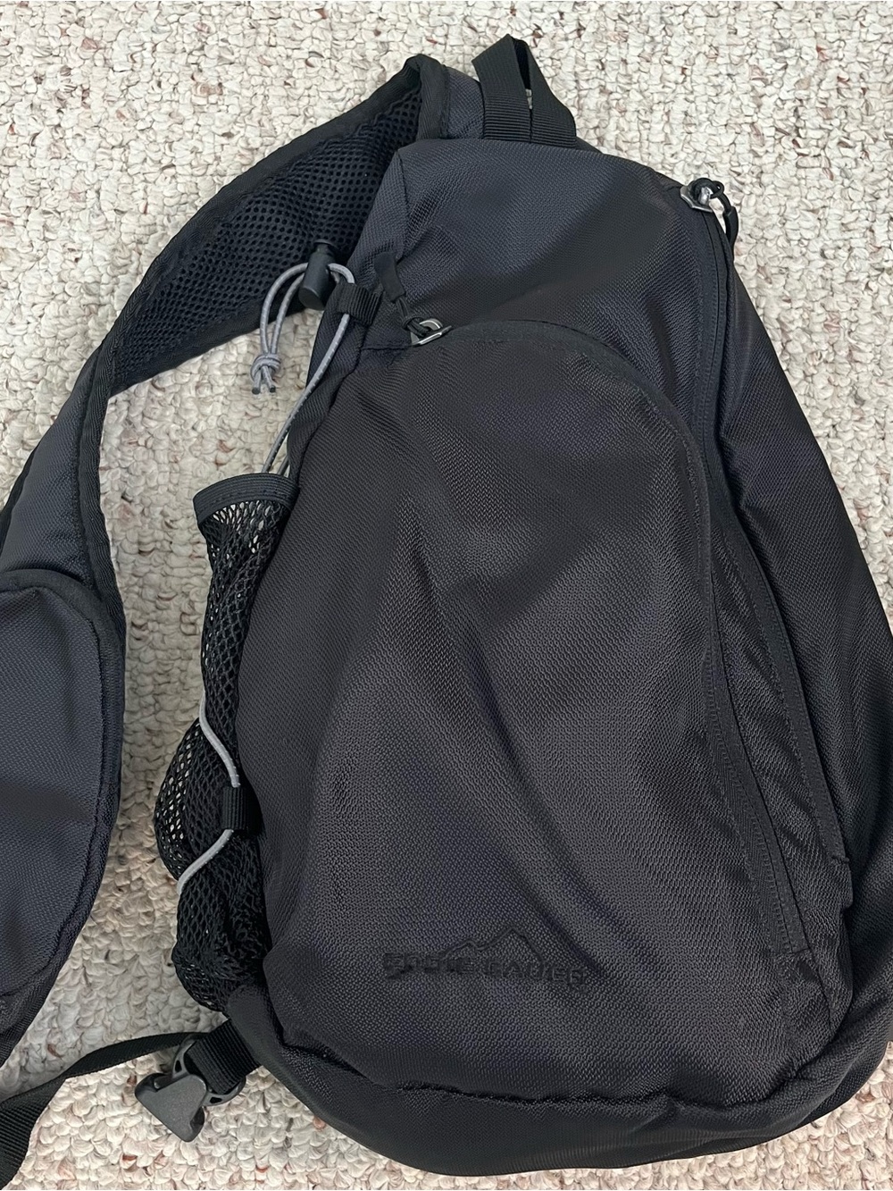 Eddie Bauer Sling Bag Backpack Small Black Lightweight One Shoulder